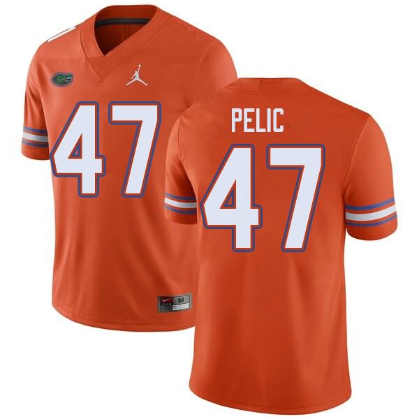 NCAA Florida Gators Justin Pelic Men's #47 Jordan Brand Orange Stitched Authentic College Football Jersey PBO2364GH